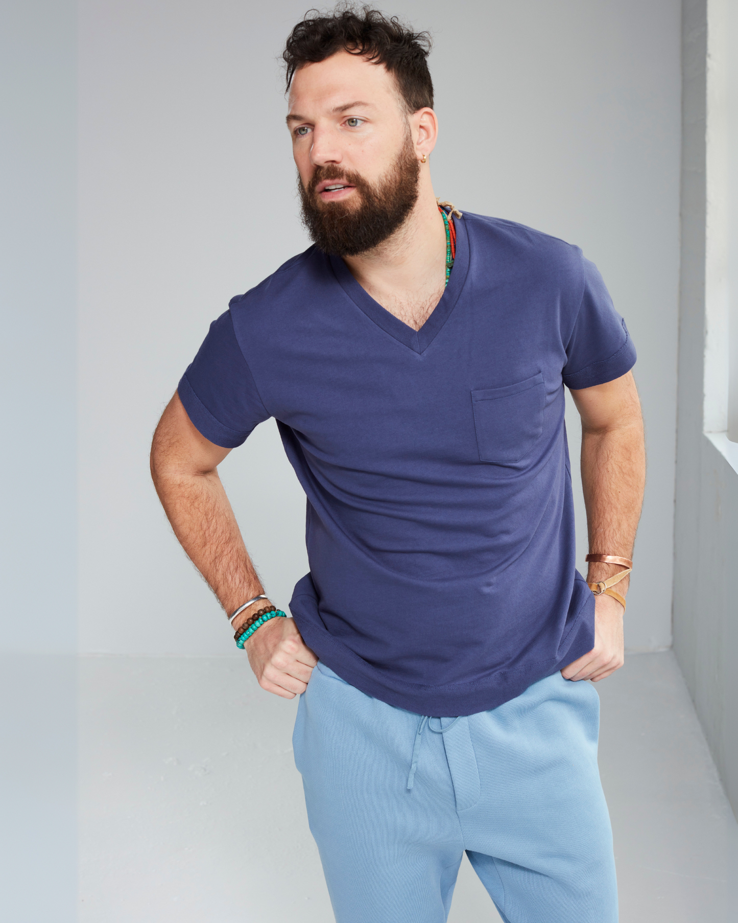 The Leonard V-Neck Pocket Tee