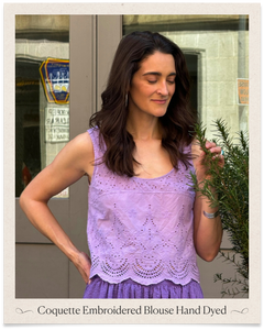 The Coquette Embroidered Blouse Hand Dyed