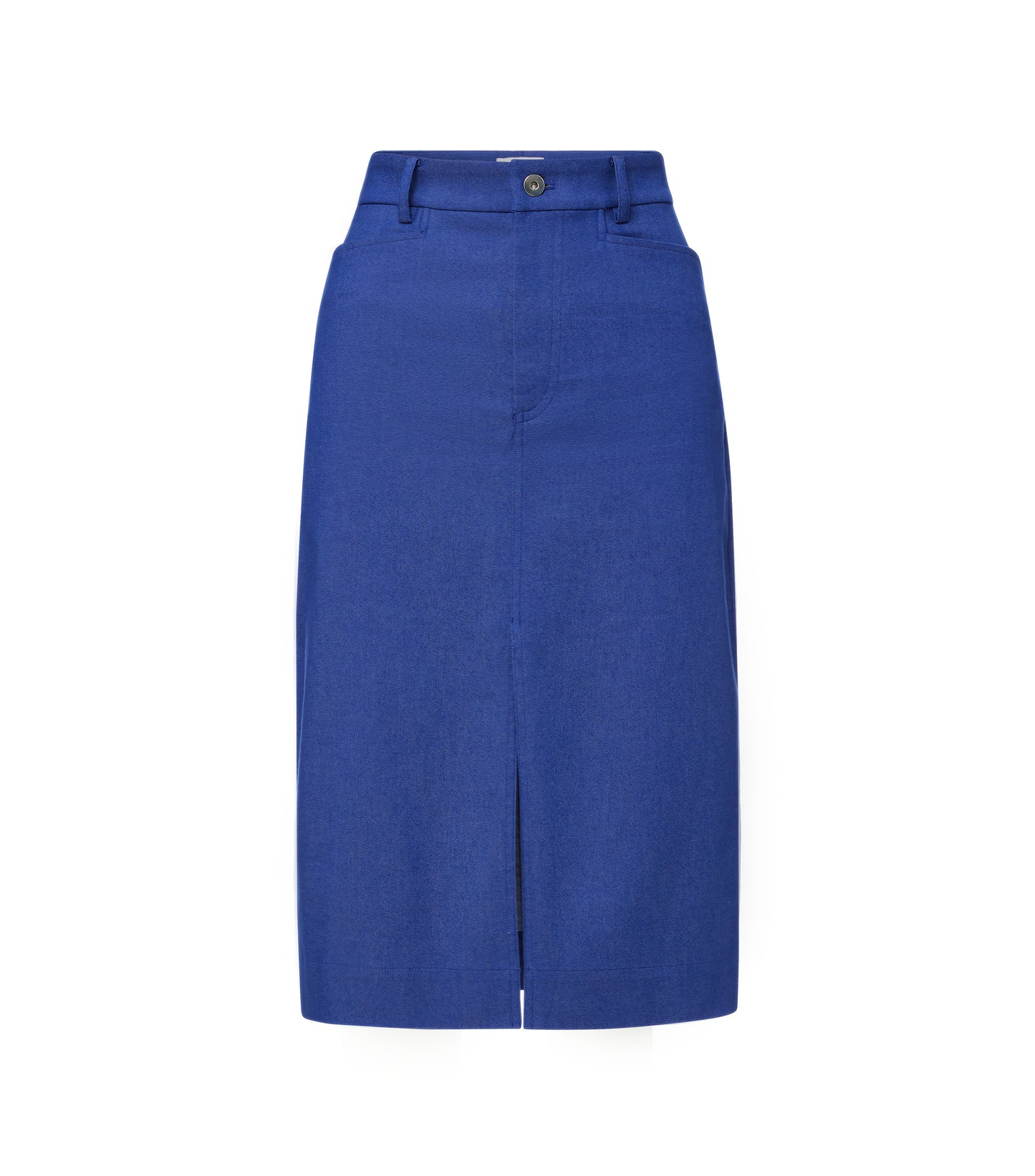 Chevron Denim Midi Skirt