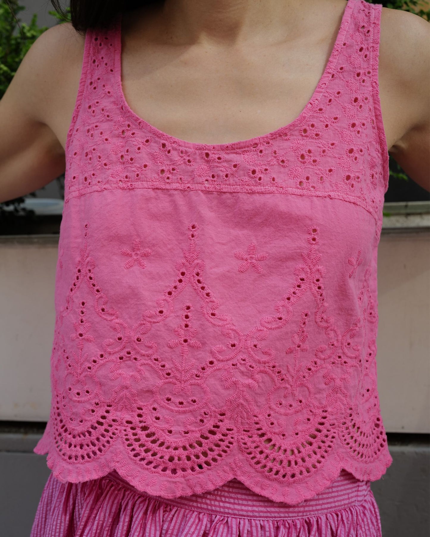 The Coquette Embroidered Blouse Hand Dyed