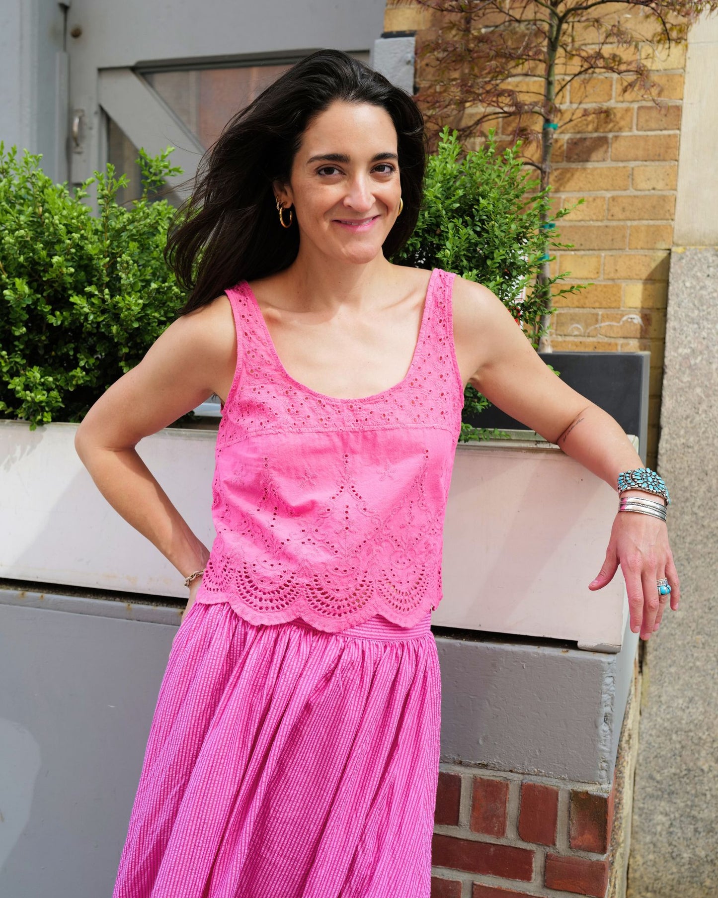 The Coquette Embroidered Blouse Hand Dyed